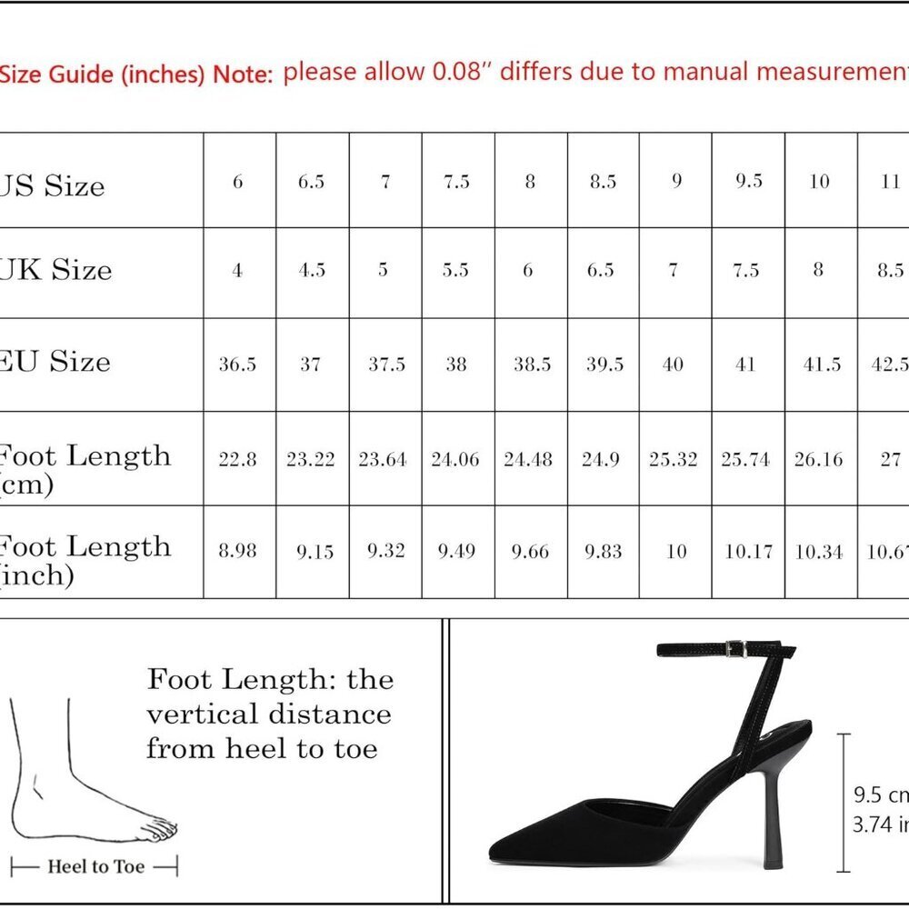 Women Closed Toe Ankle Strap Heels Pumps Pointed Toe Stiletto Dress Shoes - Picture 7 of 7